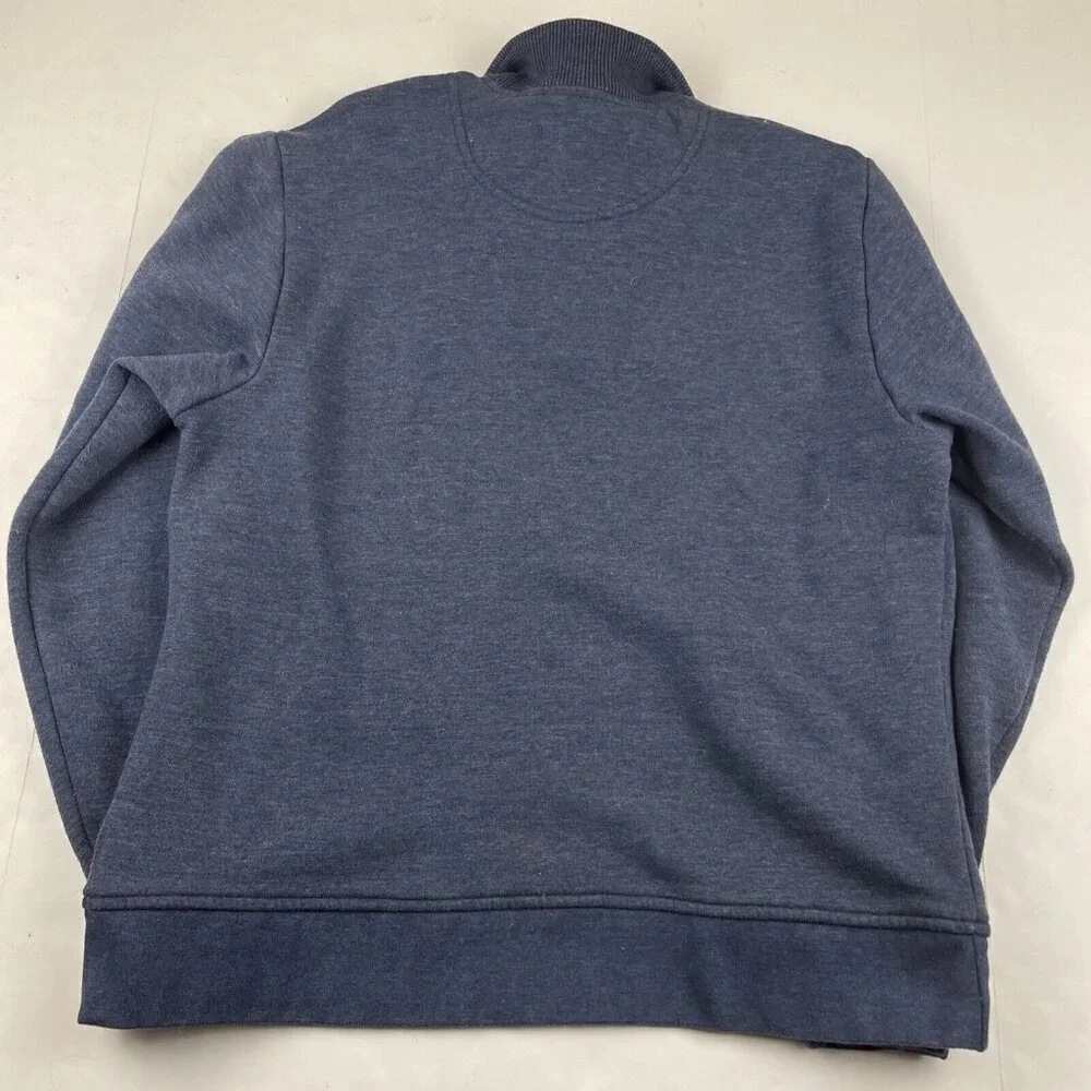 Orvis 1/4 Zip Pullover Sweater Men’s L Fleece Lined Cotton Blend Navy Casual